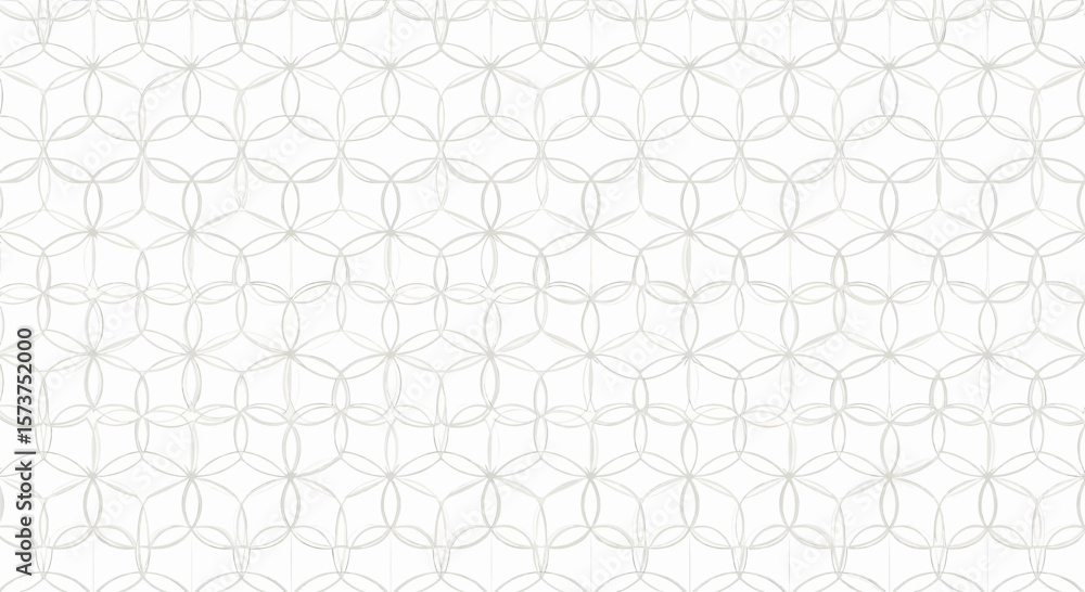 Poster seamless light gray geometric floral pattern: an illustrative design of interconnected five-petaled 