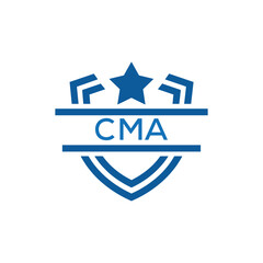 Dynamic Tech Logo Design with CMA Letters and Abstract Motion Elements – Modern Business Identity. CMA Letter Logo.
