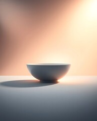 Minimalist bowl in soft light ideal for product or food presentation