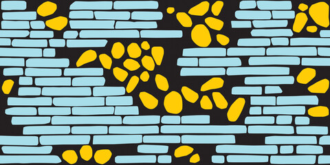 A black and white pattern featuring squares of varying sizes arranged in a visually striking design. Wall tiles design mould line work use for design creation.	
