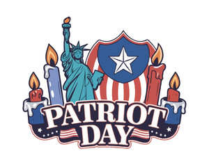 Naklejka premium Colorful Patriot Day Vector Art – Vibrant Tribute Designs for 9/11