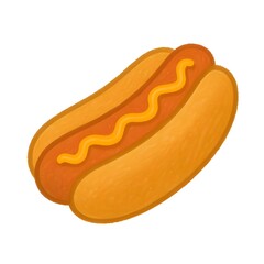 Simple Hotdog with Mustard Illustration