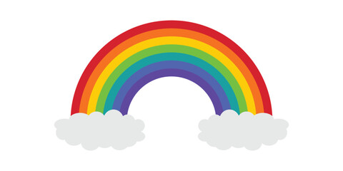 Colorful rainbow and cloud icon