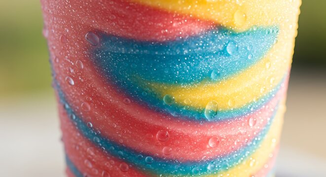 Rainbow Slushie with Condensation