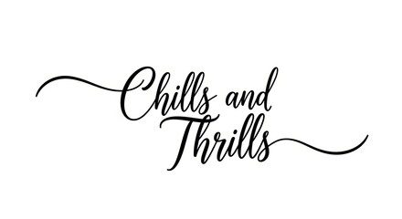 Spooky halloween typography design with chills and thrills theme