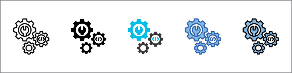 Configuration Icon Pack Multistyle Illustration