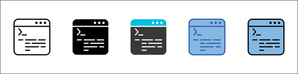 Fototapeta premium Command Line Interface Icon Pack Multistyle Illustration