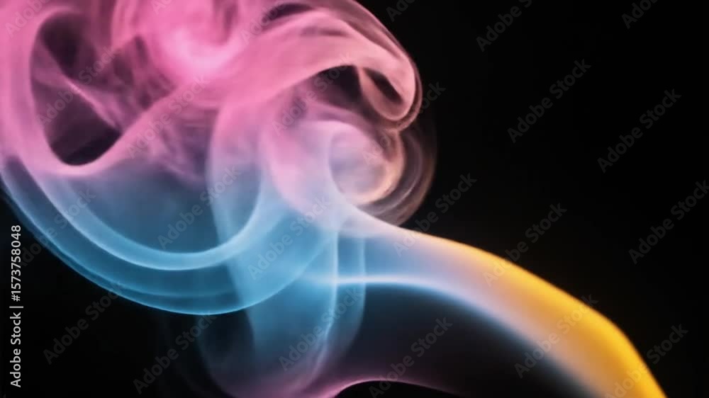 Aufkleber smoke background with pink and cyan hues intertwining in graceful motions, generating an ethereal at