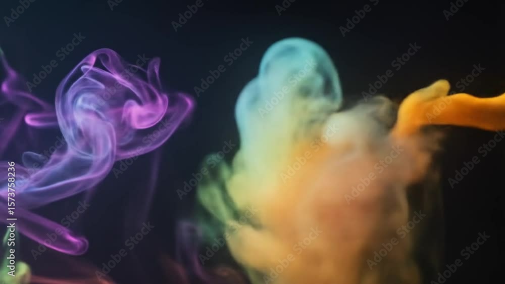 Aufkleber smoke background blending green and pink swirls into dynamic misty curves, creating an artistic effe