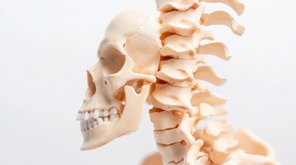 Anatomical model of skull and spine