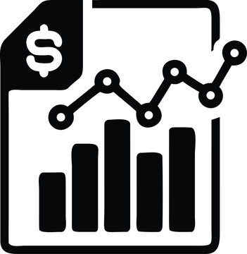 Financial report showing business growth and statistics icon