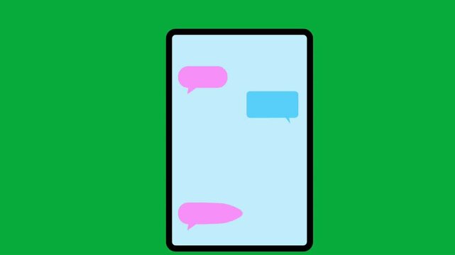 mobile pop up chat conversation empty Message box text element speech bubble concept 3d animation with Alpha Channel.