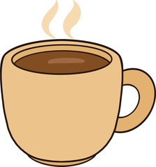 Coffee cup clipart with warm coffee in it.