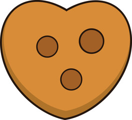 Chocolate Heart Cookie Clip Art