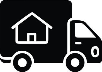 House moving truck transportation icon 