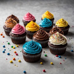 Birthday Cake, Elegant, Colorful Frosted Cake for Celebrations
