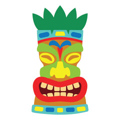 Tiki mask avatar vector cartoon illustration