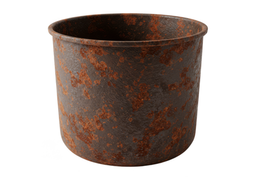 Isolated Transparent Background of a Weathered and Rusty Metal Bucket