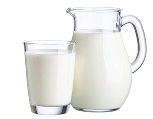 jug of milk and glass