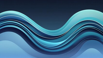 Minimal abstract futuristic wave background with smooth layered blue and cyan curves, soft lighting, dark gradient backdrop, clean tech aesthetic, high resolution, no text