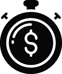 Stopwatch with dollar sign icon