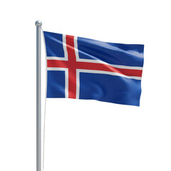 Icelandic Flag Waving Proudly With Patriotic National Symbolism Illustration