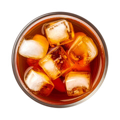 Cold Brew Drink with Ice Cubes Overhead Shot

