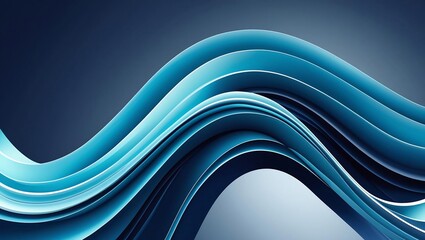 Minimal abstract futuristic wave background with smooth layered blue and cyan curves, soft lighting, dark gradient backdrop, clean tech aesthetic, high resolution, no text