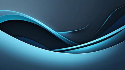 Minimal abstract futuristic wave background with smooth layered blue and cyan curves, soft lighting, dark gradient backdrop, clean tech aesthetic, high resolution, no text