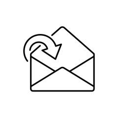 Receive Mail download line icon. Continuous one line with curl. Incoming Messages correspondence sign. E-mail symbol. Receive Mail single outline ribbon. Loop curve pattern. Vector