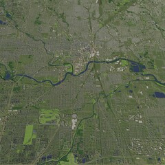3D illustration of city and urban in Indianapolis USA