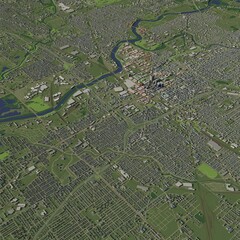 3D illustration of city and urban in Indianapolis USA