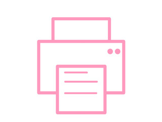 Fototapeta premium シンプルプリンターアイコン（ピンク）