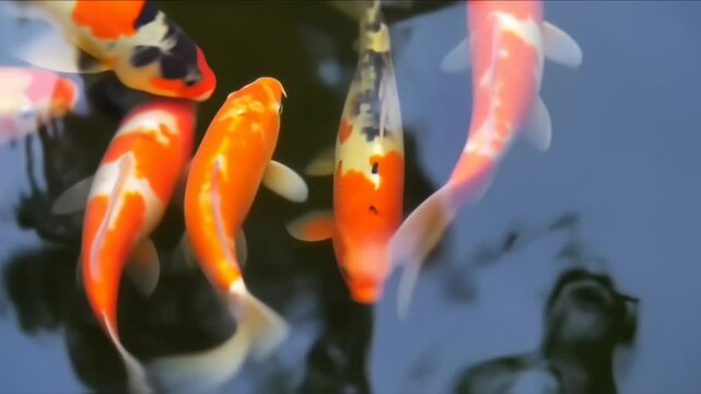 Colorful koi fish swimming in water
