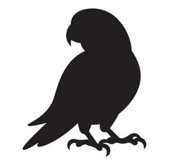 Fototapeta premium Parrot silhouette vector logo, exotic bird symbol for branding and design, wildlife animal.