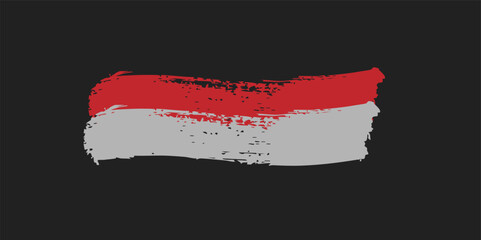 Modern and luxurious looking Indonesian flag Made from Glitter Sparkle Vector Paint Brush