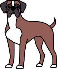 illustration icon of a boxer dog