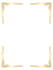Decorative frames, Art Deco gold frame, vintage frame line collection png transparent background	