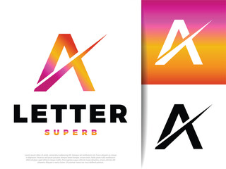 Dynamic Letter A Swoosh Design Element