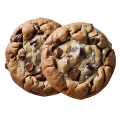 chocolate chips cookies, isolated white transparent 