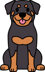 illustration icon of a Rottweiler