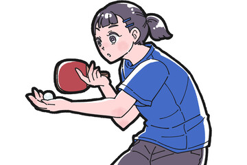 卓球をする女の子のイラスト