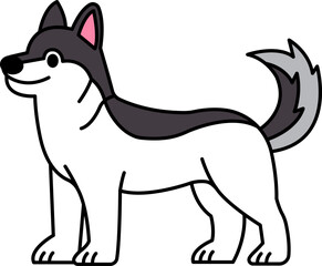isolate illustration icon of a Siberian Husky