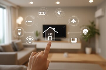 Interface for a smart home system displaying all connected devices for efficient management.