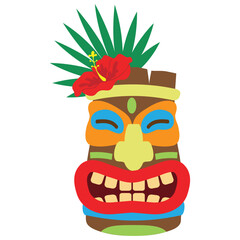 Tiki mask avatar vector cartoon illustration