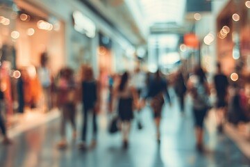 Blurred indoor shopping mall