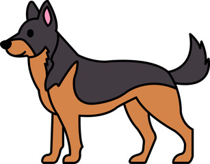 illustration of a German Shepherd dog