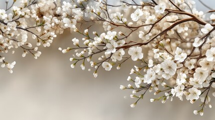 Obraz premium Delicate white blossoms on branches