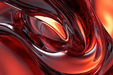 Metallic Swirl of Red Marble Flow in Liquid Motion. Abstract Background
