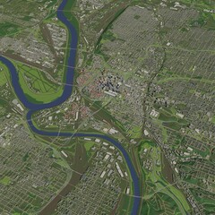 Fototapeta premium 3D illustration of city and urban in Kansas city USA